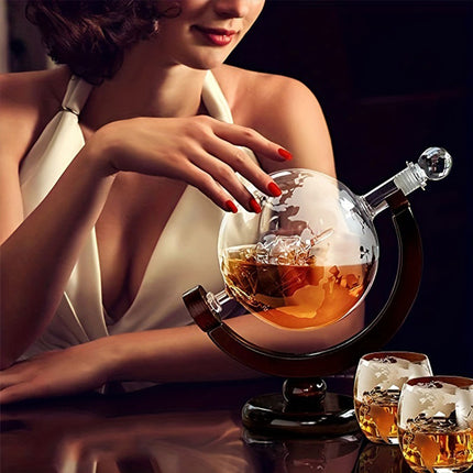 Globe Wine Decanter Glass Bottle Divider Whisky Liquor Dispenser For Home Bar