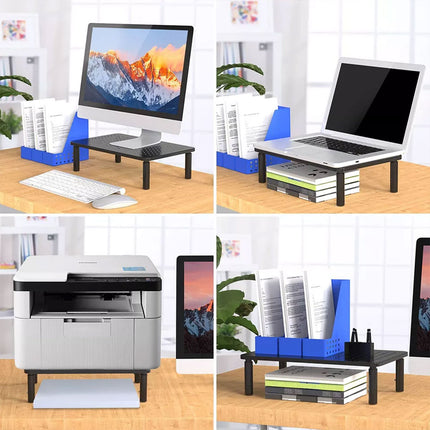 3 Height Adjustable Monitor Riser Laptop Printer Computer Stand Desktop Shelf