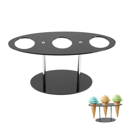Acrylic Ice Cream Cone Display Stand Holder for Bakery Dessert Shop Counter Use