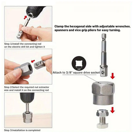14PCS Nut Extractor Damaged Bolt Remover Tool Set High Hardness Anti-Slip