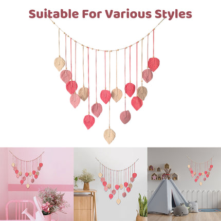 Bohemian Wall Hanging Cotton Cord Wood Bead Tassel Wall Tapestry Photo Decor