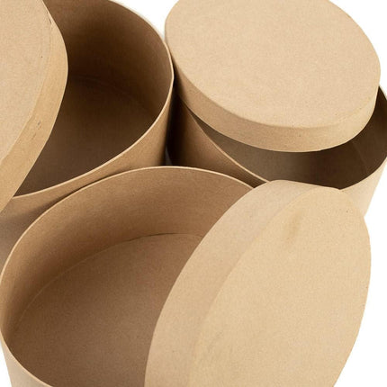 5pcs Oval Gift Boxes Paper Packaging Box Handcrafted Gift Storage Display Case