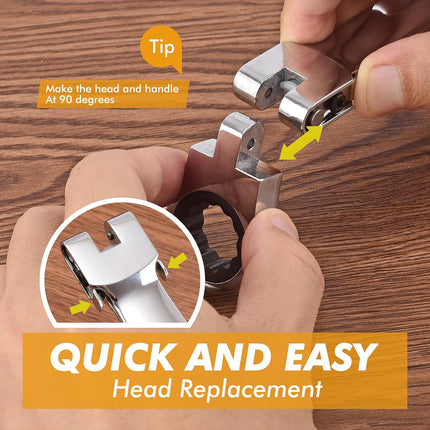 12 In 1 Head Changeable Ratchet Box Wrench Set Home Garage Mechanical Tools Kit