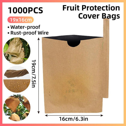 Paper Fruit Bags 100pcs Protective Bagging for Orchard Garden Harvest Storage