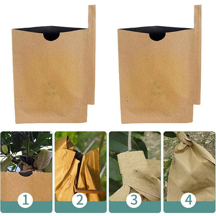 Paper Fruit Bags 100pcs Protective Bagging for Orchard Garden Harvest Storage