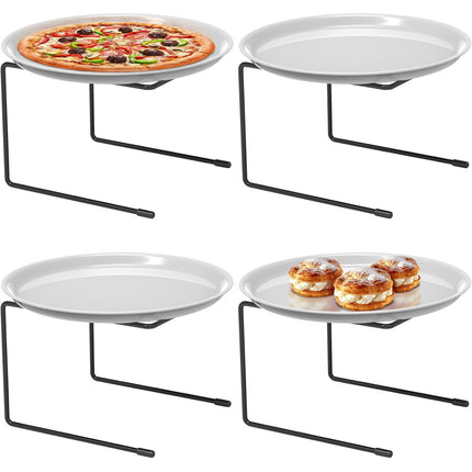 6PCS Tabletop Pizza Pan Riser Durable Metal Stable for Kitchen Serving Display