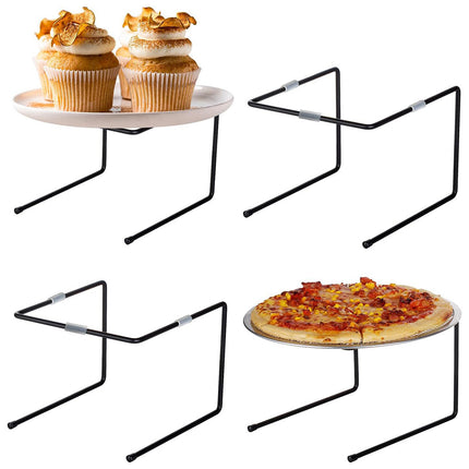6PCS Tabletop Pizza Pan Riser Durable Metal Stable for Kitchen Serving Display