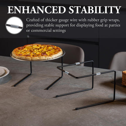 6PCS Tabletop Pizza Pan Riser Durable Metal Stable for Kitchen Serving Display