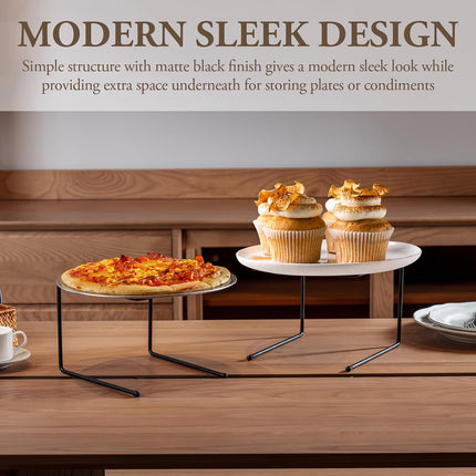 6PCS Tabletop Pizza Pan Riser Durable Metal Stable for Kitchen Serving Display