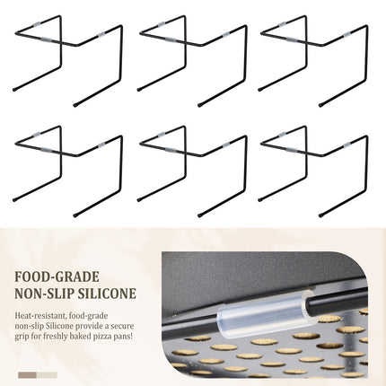 6PCS Tabletop Pizza Pan Riser Durable Metal Stable for Kitchen Serving Display