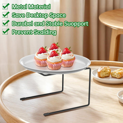 6PCS Tabletop Pizza Pan Riser Durable Metal Stable for Kitchen Serving Display