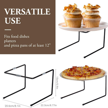 6PCS Tabletop Pizza Pan Riser Durable Metal Stable for Kitchen Serving Display