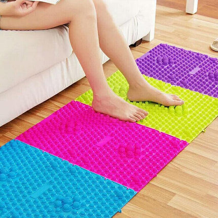 4PCS Shiatsu Foot Massage Pad Reflexology Board Foot Care Relaxation Mat