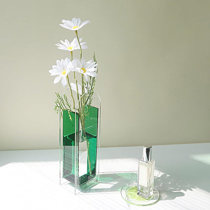 Creative Transparent Acrylic Vase Flower Ornament Dried Floral Display Tank