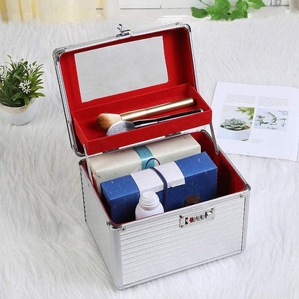 Aluminium Alloy Cosmetic Case Portable Handheld Storage Box Multifunctional