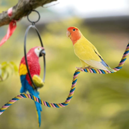 U Shaped Parrot Cotton Rope Climbing Toy Perch Stand for Bird Cage