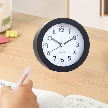Silent Desktop Small Alarm Clock with Night Light Battery-Powered Durable