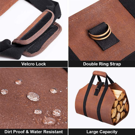 Firewood Carrier Log Carrier Tote Bag Canvas Wood Carrying Bag Outdoor Camping