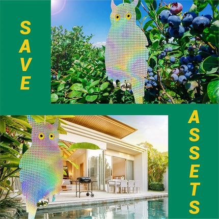 Reflective Owl Bird Deterrent Hanging Garden Yard Pest Control Outdoor