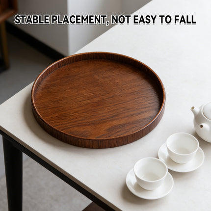Round Wooden Serving Tray 4 Sizes Living Room Kitchen Dining Table Serving Tray