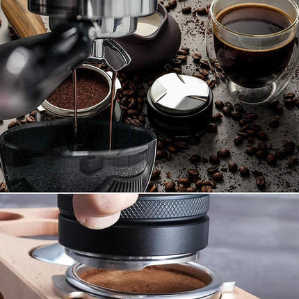 Stainless Steel Coffee Tamper Flat Bottom Espresso Machine Press Powder Tool