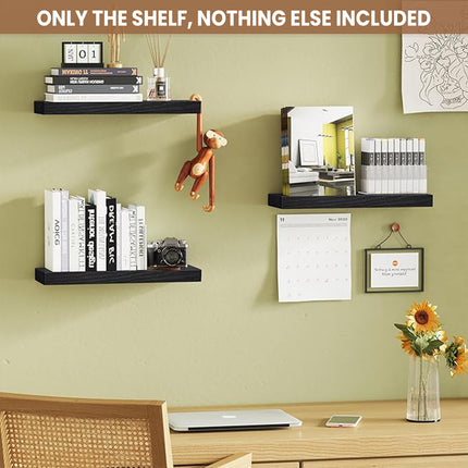 3 PCS Wooden Wall Shelf Single Board Wall Mounted Home Decor Living Room Bedroom