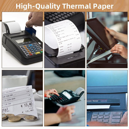 20/50 Rolls Thermal Paper Bright White Smooth Edge for POS Receipt Printer Use