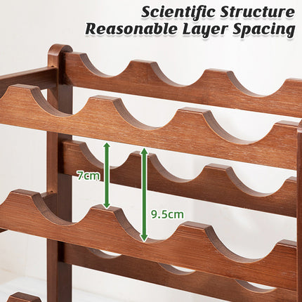 Bamboo Wooden Wine Rack 9 or 12 Bottle Organizer Storage Display Stand Home Decor
