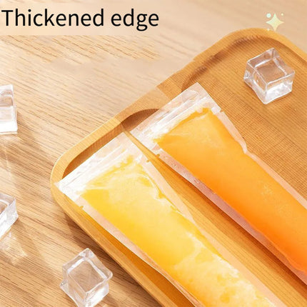100pcs Disposable Ice Popsicle Bags Clear Plastic Freezer Pop Bags for DIY Snack