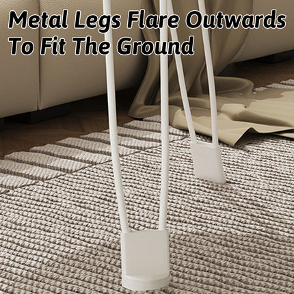 Folding Round Side Table with Carbon Steel Legs and Waterproof Top