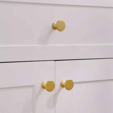 Wardrobe Drawer Handle Gold Copper Round Pull Single Hole Modern Cabinet Knob