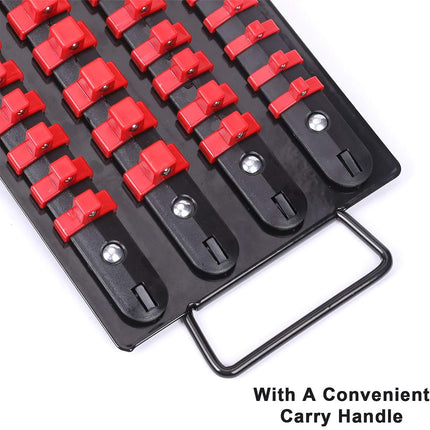 Socket Rack 4 Row 1/4 3/8 1/2 Drive Rail Wall Mounted Tool Holder