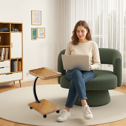 Creative Movable Coffee Side Table Laptop Desk Bedside Sofa Tea End Table