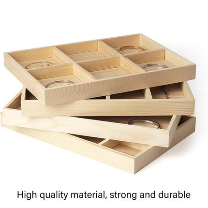 Wooden Jewelry Display Trays 5pcs Bracelet Storage Organizer for Rings Earrings