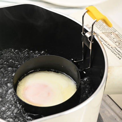2PCS Collapsible Ear Hanging Non-Stick Heat Resistant Round Egg Steamer