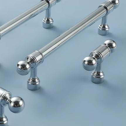 Silver Closet Handle Modern Round Ball Long Pull for Drawer Cabinet Door Use
