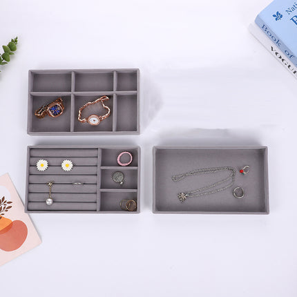 4PCS Jewelry Organizer Box Set Makeup Storage Tray for Rings Earrings Bracelets