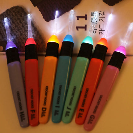 9PCS Glowing Crochet Kit Durable 9 Sizes for DIY Craft Scarf Hat Making Supplies