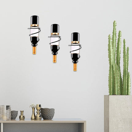 6pcs Metal Wine Rack Holder Wine Bottle Stand Cabinet Wall Mounted Home Display