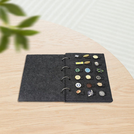 Felt Storage Book Loose-Leaf Folder For Jewelry Pin Brooch Commemorative Use