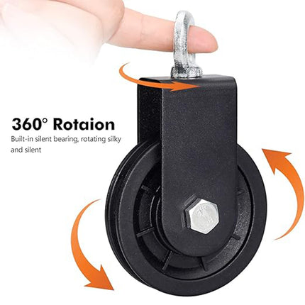 2PCS Aluminum Pulley Sliding Cable Bracket Wheel Gym Fitness Equipment Accessory