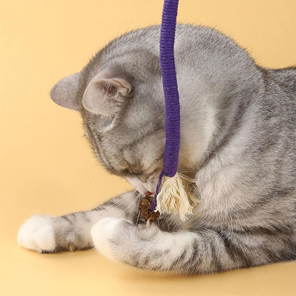 Cat Biting Rope Toy Teeth Grinding Teasing Stick Interactive Play Toy For Cats