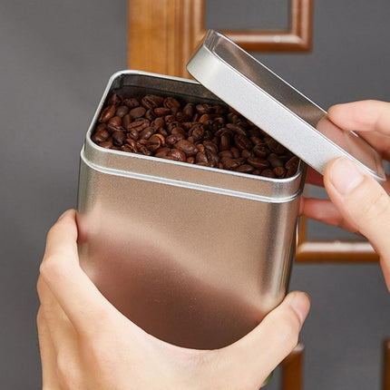 10PCS Tea Can Sealed Square Storage Box Solid Color Frosted Iron Container
