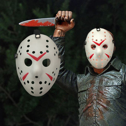 2pcs Horror Hockey Style Mask Halloween Costume Party Scary Face Cover