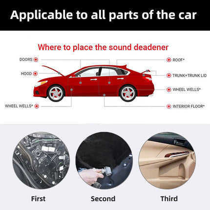 3.2m Car Sound Deadening Roll Self-Adhesive Noise Insulation Foam Doors Floors