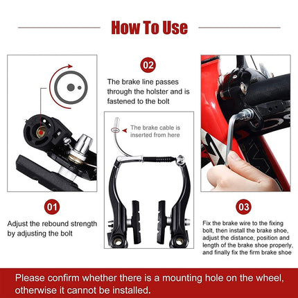 Mountain Bike V Brake Set Road Bicycle Front Rear Brake Kit Aluminum Parts Use