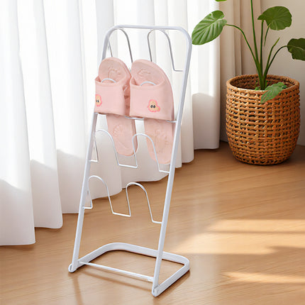 Metal Floor Standing Slipper Rack for Entryway Hallway Bathroom Space Saving