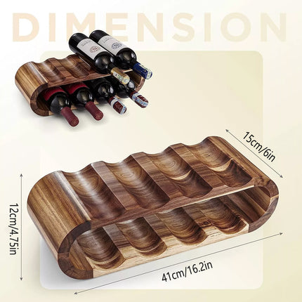 Wooden Wine Display Stand Double Layer Red Wine Holder Rack Table Bar Kitchen