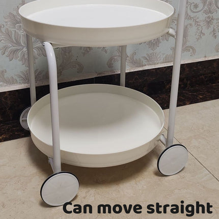 Movable Side Tea Table Armrest Double-Layer Storage For Family Sofa Cart Shelf