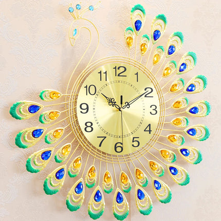 Minimalist Peacock Creative Living Room Wall Clock Home Decor Clock Silent